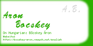 aron bocskey business card
